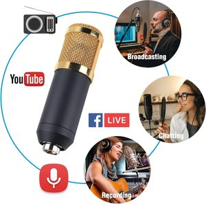 Sound Card Set Sound Card Podcast Microfone Pod Cast Mic Karaoke Kit Usb BM800 Live Recording Studio Condenser <b>Microphone</b> - Product Image 3
