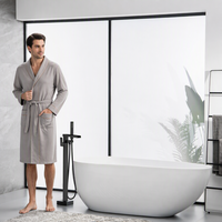 Nouveau style de robinetterie de baignoire en laiton apparent, avec douchette pluie, bec cascade chaud/froid et cartouche céramique, ensemble de douche domestique