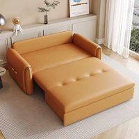 Canapé-lit électrique intelligent à double usage anti-patte de chat Meuble de chambre à coucher multifonctionnel en tissu et en cuir, double et télescopique