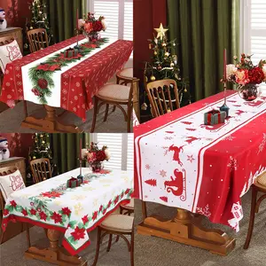 140*180cm polyester Christmas Stain-Resistant Tablecloths for Christmas decorations supplies table runner for home decor