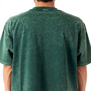 เสื้อยืดผู้ชายสไตล์วินเทจฟอกสีแบบแอซิดวอช ทรงโอเวอร์ไซส์ สตรีทแวร์ลำลอง - Product Image 2