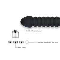 Vente en gros de jouets intimes pour adultes, plug anal vibrant en silicone fileté avec base de sécurité en forme de T