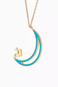 Collar de Acero Inoxidable con Esmalte de Luna 'Allah' de Inspire Jewelry en Oro de 18 Quilates - Product Image 3
