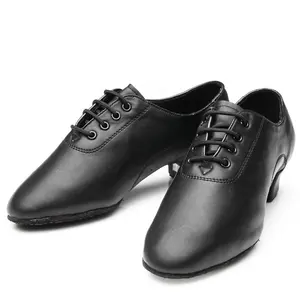 Männer Latin Dance Schuhe Jungen PU Leder Ballroom Latin Tanzen Schuhe