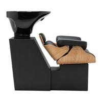 Chaise de lavage professionnelle pour salon avec bac en acier inoxydable, design portable, durable et imperméable pour usage en salon