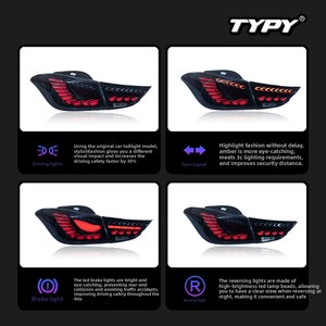 2012-2016 For Hyundai Elantra Tail <b>Light</b> Assembly Modification <b>Dragon</b> Scale Style LED Rear Tail <b>Lights</b> Flowing Turn Signals - Product Image 5
