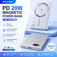 Batterie externe portable ultra-mince avec logo personnalisé OEM, 5000 mAh, charge rapide PD 20W, chargeur magnétique sans fil, fournisseur