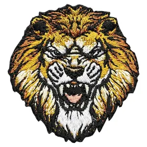 Fierce Animal Lion Wolf Bear Wild Boar Tiger Custom Clothing Stickers Diy Repair Holes Down Jacket Decoration Embroidery Patches