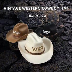 Chapeau en polyester de luxe style old school, haute qualité, personnalisable, vintage western, unisexe, pour le voyage et les loisirs en extérieur - Product Image 2