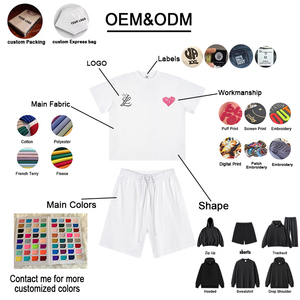 Set di Shorts con LOGO personalizzato Shorts tuta da <span class=keywords><strong>uomo</strong></span> Shorts con oversize Plus Size 2 pezzi Set jogger abiti per <span class=keywords><strong>uomo</strong></span> - Product Image 5