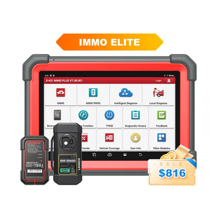 LAUNCH X431 immo Elite, lector de código de sistema completo, escáner de diagnóstico de coche Universal con conector Android WiFi BT