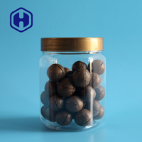Pot en plastique transparent hexagone PET de 660ml pour l'emballage des noix sucre en conserve collations bonbons pour biscuits chocolat à usage alimentaire