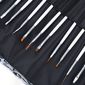 20Pcs White Handle Nylon Nail Art Brush <b>Set</b> <b>Crimped</b> Gel Painting Liner Fan Brush for Flower Drawing Nail Design - Product Image 3