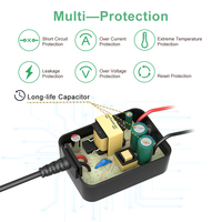 Alimentation électrique UL FCC AC DC 5V 6V 9V 15V 18V 24V 500mA 1.3A 1.5A 2A 2.5A 3A Chargeur mural 12V 1.5A Adaptateur secteur prise US