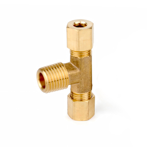 <strong>Brass</strong> OD Inch 1/4 X NPT 1/4 X OD Inch 1/4 Male Tee <strong>Brass</strong> Adapters Compression Tube Fitting