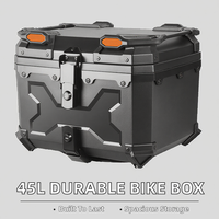 Boîte à bagages pour moto de grande capacité 45L en PP - Boîte arrière de moto durable et anti-poussière - Coffre de moto