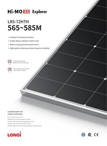 Module photovoltaïque haute efficacité 144 demi-<span class=keywords><strong>cellules</strong></span> Longi Himo X6 Panneau solaire LR5-72HTH 565W-585W Modules en silicium monocristallin - Product Image 2
