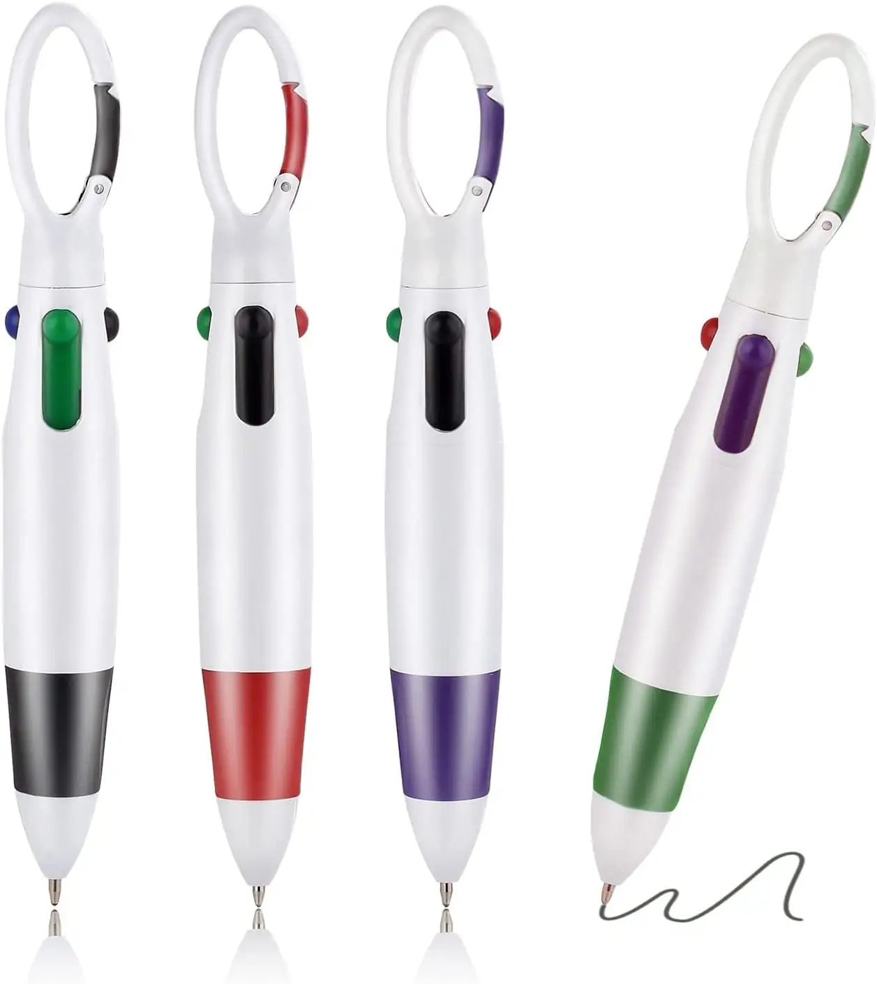 Выдвижная ручка 1,0 мм 4 в 1 с зажимом для переноски многоцветная шариковая ручка для студентов