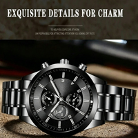 Jam Tangan Pria OEM Baru Mewah Tali Baja Anti Karat Diameter 40mm Quartz Kalender Tahan Air Bisnis Fashion Tampilan Sederhana