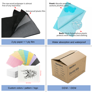 Salviette Monouso Colorate per Tatuaggi, Impermeabili, per Saloni di Bellezza e Unghie, Bavaglini Dentali Neri in Tessuto Non Tessuto - Product Image 3