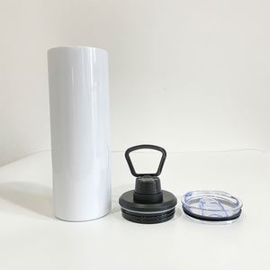 Blank Sublimation Tumblers 20Oz With Two Lids <b>Portable</b> Leak Proof Sports Skinny Straight Water Bottle - Product Image 3