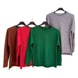 Femmes décontracté mi-long solide col rond pull tricoté automne/hiver Standard haut ample chaud manteau Design à la mode hiver - Product Image 4