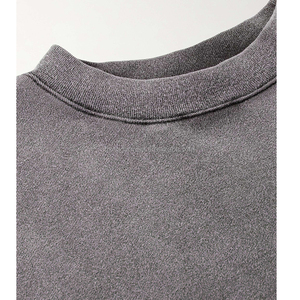 T-shirt en coton épais 300 g/m² pour homme, imprimé sur mesure, coupe oversize délavée à l'acide, col côtelé, longueur courte, coupe ample - Product Image 2