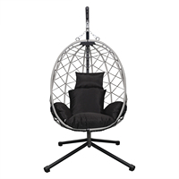 Fauteuil suspendu d'extérieur en forme d'œuf en corde d'acier, résistant aux intempéries, moderne, écologique, de haute qualité, pour cour et parc