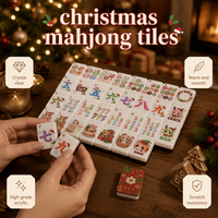 Tuiles de Mahjong de Noël, magnifiques tuiles de Mahjong 'Oh Christmas', tuiles de Mahjong américaines, commande minimum 1 ensemble, jeu de table pour 4 joueurs