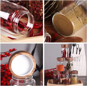 High Borosilicate Air Tight Storage <b>Jars</b> Containers With Acacia Wood Lid Glass <b>Jars</b> for Food Glass <b>Spice</b> Honey <b>Jars</b> - Product Image 3