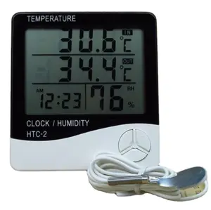 Digital humidity meter thermometer hygrometer incubator with long probe and battery