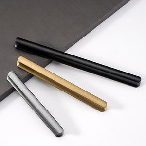 Manijas Modernas de Aleación de Aluminio Negro para Gabinetes y Cajones con Diseño Dorado Extendido para Armarios y Cocinas, Fácil Instalación - Product Image 1