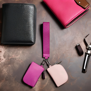 Portefeuille double de luxe pour créateur, avec fermeture éclair, couleur citron, porte-cartes, bracelet, porte-clés, double pochette, porte-monnaie en polyester - Product Image 2