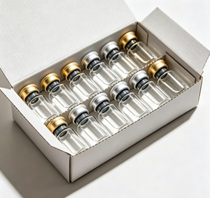 Flacons en verre borosilicate transparent avec couvercle en métal cuivre doré, mini-contenants en verre préemballés en boîte pour échantillons cadeaux et cosmétiques - Product Image 4