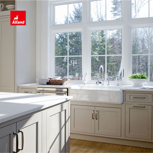 Gabinetes de Cocina Modernos de Lujo en Color Beige con Acabado Lacado y Almacenamiento Integrado para Electrodomésticos, Marca Allandgroup Inframe Beaded Shaker - Product Image 6