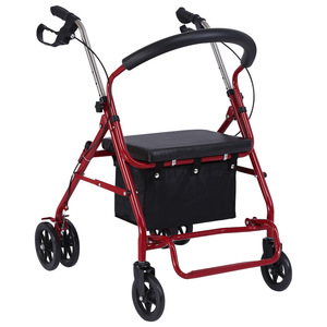 Folding Shopping Cart For Seniors 4 Wheels Lightweight With Seat And Handlebars For Walking Assistance - Product Image 2