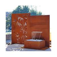 Fontaine de jardin en acier corten personnalisée table d'eau en acier corten caractéristique de l'eau fontaine de pluie