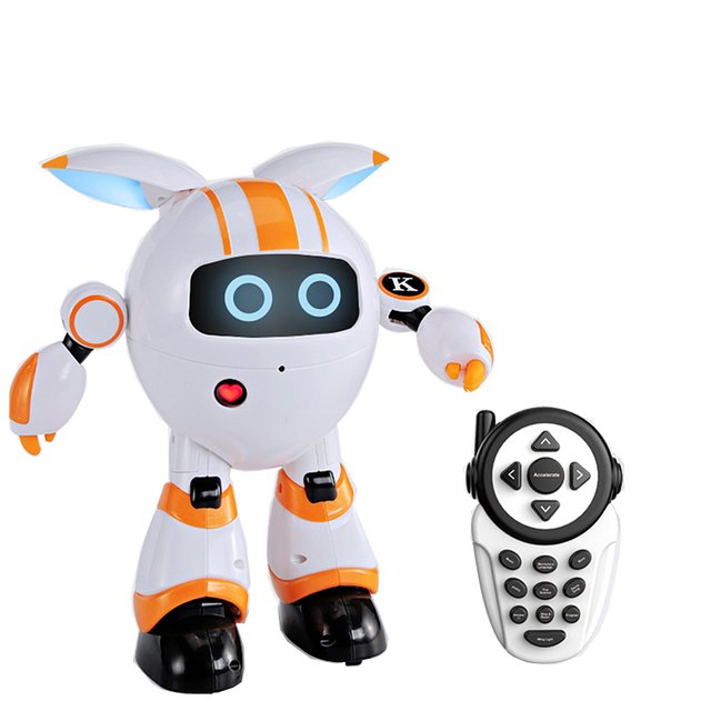 Flytec RC Robots Intelligent Remote Control Toy Round Robot Support Walk Slide Dance Various LED Light RC Robots for Kids