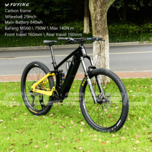 Vélo électrique tout-terrain personnalisé avec moteur central 750W, suspension 210mm, cadre carbone, roues <span class=keywords><strong>29</strong></span>'' <span class=keywords><strong>2</strong></span>.6'', freins à disque hydrauliques et 12 vitesses - Product Image 2