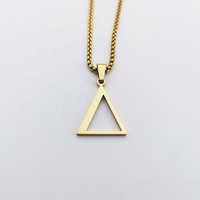 Collier Pendentif Géométrique Triangle en Acier Inoxydable 316L, Breloque Lettre Grecque Deltée Pyramide Tendance, Bijoux pour Vendeurs