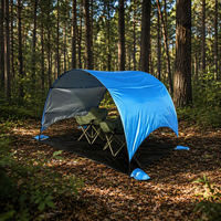 Tente de plage une chambre, protection UV UPF 50+, polyester, abri solaire portable d'été, ventilation 360°, 4 sacs de sable, doubles poches