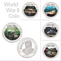 Moneda Conmemorativa de la Segunda Guerra Mundial, Tanque Sherman de Churchill, Moneda de Desafío de Metal Plateado para Colección