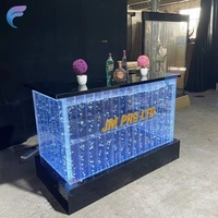 Bar de Comptoir en Forme de « U » avec Lumière LED Colorée et Bulles d'Eau, Style Décoration Intérieure Moderne, Mobilier de Fête Personnalisé pour Bar à Vin