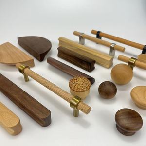 Wood World Furniture Decor Kitchen Cabinet <strong>Door</strong> Bedroom Furniture Wooden Solid Walnut Handle Pull Wood Handle <strong>Knob</strong> - Product Image 6