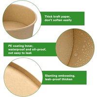 Bol en Papier Kraft Biodégradable de 750 ml Personnalisé pour Aliments Chauds, Contenant à Emporter, et Gobelet à Soupe en Papier Jetable de 250 ml avec Couvercle