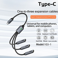 Cable DE DATOS USB de carga rápida multifunción 3 en 1 trenzado tipo C para teléfonos móviles y bancos de energía