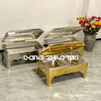 Großhandel 9L Chafing-Schale Restaurant Luxus rechteckige Flip-Top hydraulische Chale mit sichtbarem Glasdeckel Chale