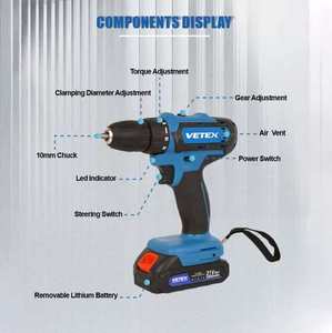 Bộ máy khoan không dây đa chức năng, tốc độ biến thiên, pin Li-ion, tùy chỉnh theo nhà máy - Product Image 6