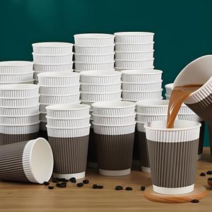 Cubo de papel kraft Ripple Wall para palomitas, desechable, impermeable, a prueba de aceite, para uso comercial, contenedor de bebidas calientes - Product Image 2