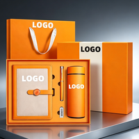 Coffrets cadeaux d'entreprise personnalisés de qualité supérieure avec logo, comprenant un carnet A5 en cuir PU imprimé UV et un gobelet isotherme, kit d'affaires de luxe pour cadres
